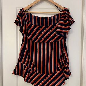 Banana Republic Striped Blouse in Navy and Pink